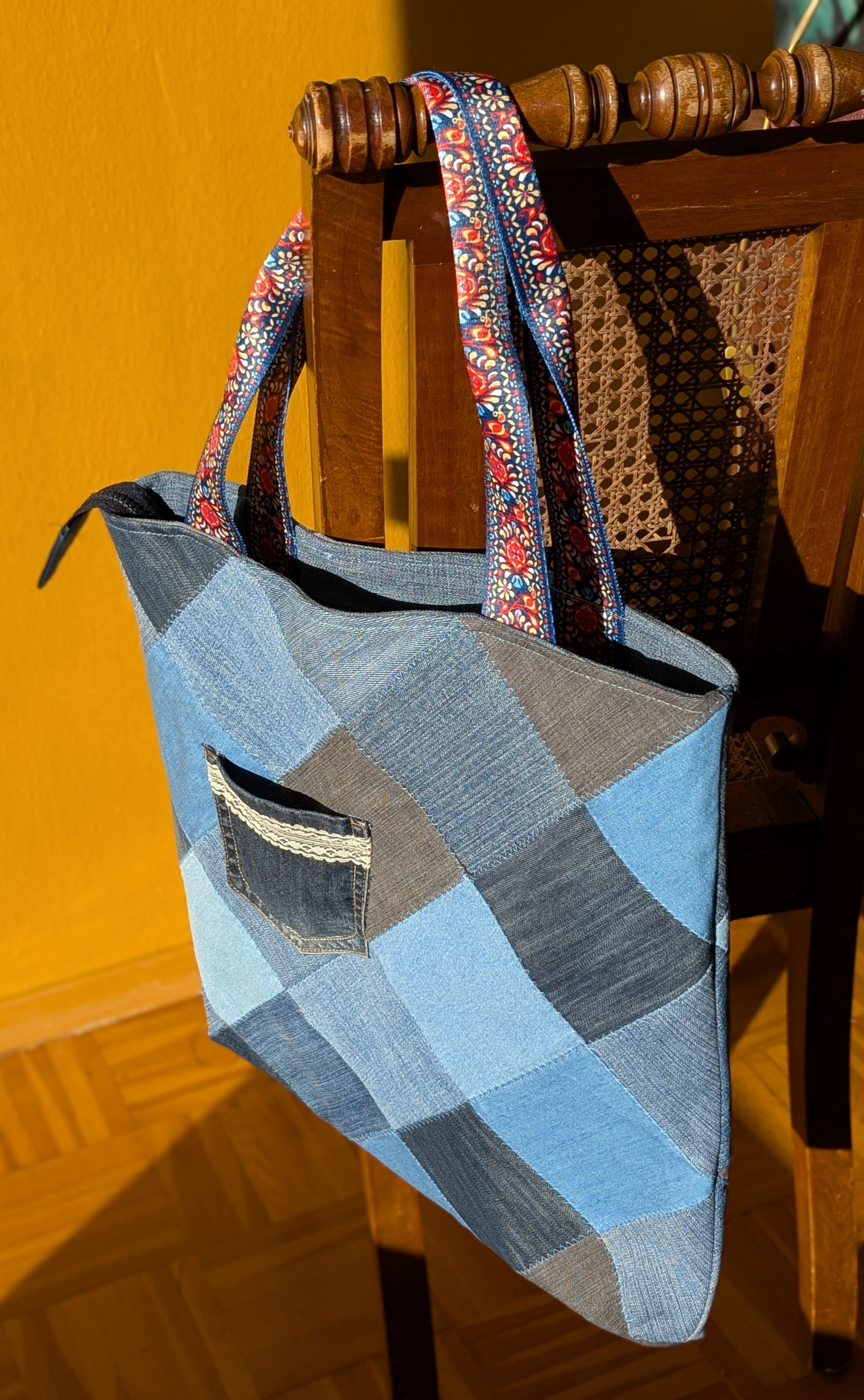 Tasche "Jeans & Quadrate" N°2 - Bild 3
